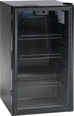 KBS Glastürkühlschrank 105 Liter 503 x580 x895 mm Stahlblech schwarz 230 Volt