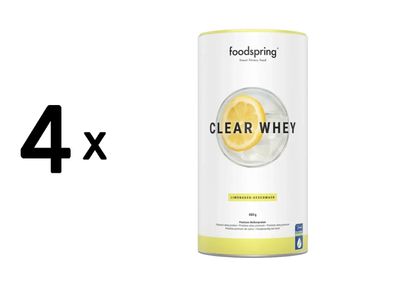 4 x foodspring Clear Whey (480g) Lemonade