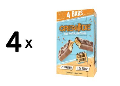 4 x Grenade Protein Bar (4x60g) Chocolate Chip Cookie Dough