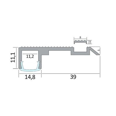 B-WARE - T-STA LED Alu Treppenprofil Treppenwinkel Profil Stufen schwarz