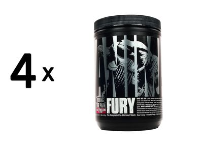 4 x Universal Nutrition Animal Fury (30 serv) Watermelon