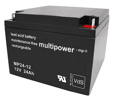 Multipower - MP24-12 - 12 Volt 24Ah Pb - Blei-Akku MP24-12 (VdS) AGM, Standard,