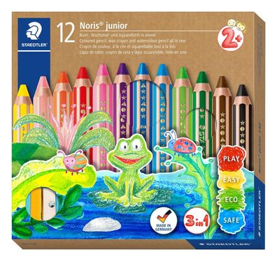 Staedtler® 140 C12 Farbstifte Buddy 3in1 - Kartonetui mit 12 Stiften und 1 Spitzer