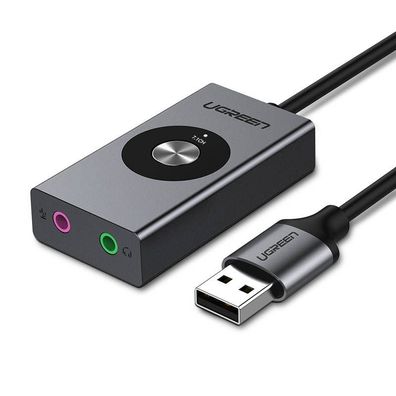 Ugreen 7.1 externe Soundkarte Musik USB Adapter mit Lautstärkregler Stereo Surroun