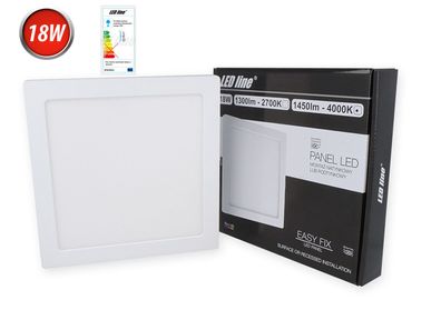 18W LED Panel Ultra Slim 14mm Aufbau Deckenleuchte Spot 1300 lm Eckig