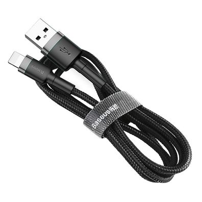 Baseus Cafule Kabel strapazierfähiges Nylonkabel USB / iPhone QC3.0 2.4A 1M schwar