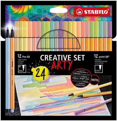 Stabilo 8868/24-1-20-6 Stabilo point 88 / Pen 68 Kreativ-Set ARTY, 24er Kartonetui