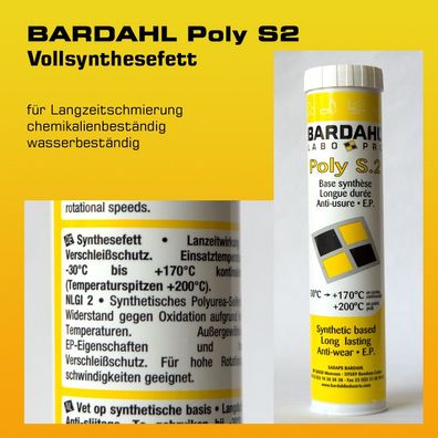 Bardahl POLY S2 Vollsynthesefett - Kartusche 400 g