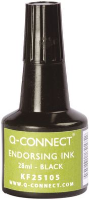 Q-Connect® KF25105 Stempelfarbe - ohne Öl, 28 ml, schwarz