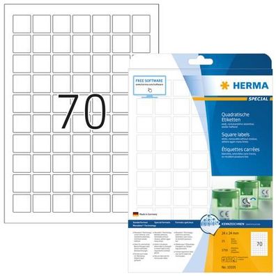 HERMA Universal-Etiketten Special, 24 x 24 mm, weiá