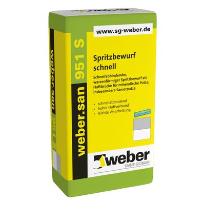 weber. san 951 S Spritzbewurf schnell 25kg zementgrau