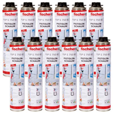 12x fischer Pistolenschaum 1K PUP S 750 750ml