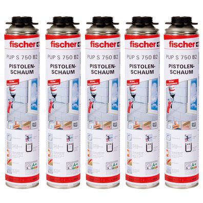 5x fischer Pistolenschaum 1K PUP S 750 750ml