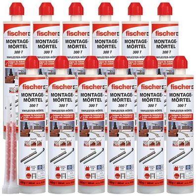 12x fischer Montagemörtel FIS VL 300 T + 24 Statikmischer 300 ml