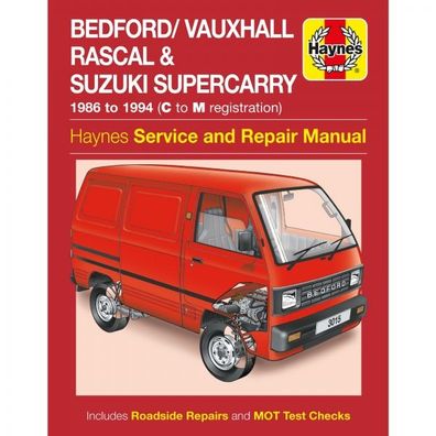 Vauxhall Bedford Rascal 1986-1994 Transporter Minibus Reparaturanleitung Haynes