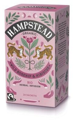 Hampstead Tea 3x Organic Fairtrade Rosehip & Hibiscus Infusion 30g