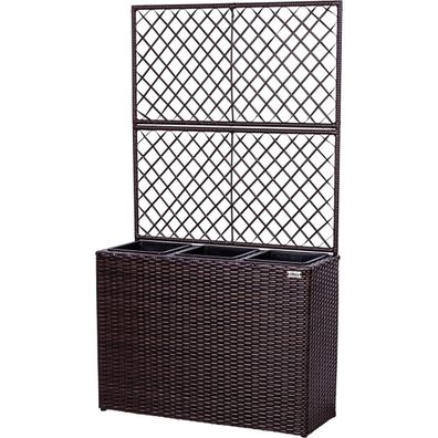 Stilista® Blumentopf aus Polyrattan mit 2 Rankgittern und 3 herausnehmbaren Innentö