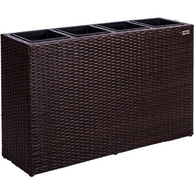 Stilista® Blumentopf aus Polyrattan-geflecht 95 x 60 x 26 cm mit 4 herausnehmbaren