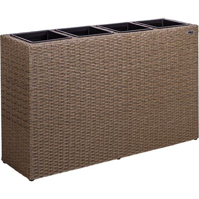 Stilista® Blumentopf aus Polyrattan-geflecht 95 x 60 x 26 cm mit 4 herausnehmbaren