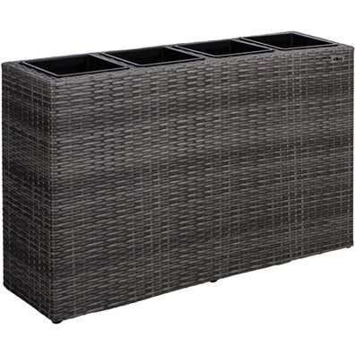 Stilista® Blumentopf aus Polyrattan-geflecht 95 x 60 x 26 cm mit 4 herausnehmbaren