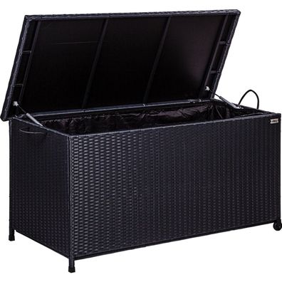 Stilista® Polyrattan Auflagenbox 122 x 62 x 56 cm Deckel mit Hubautomatik, Innenplan