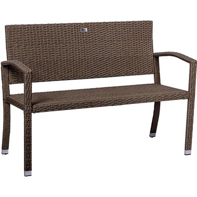 Stilista® 2-Sitzer Gartenbank aus UV-beständigem Polyrattan-Geflecht 122 x 52 x 89