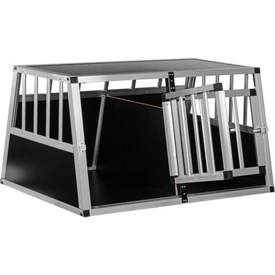 petstuff® Hundetransportbox schräge Frontseite und Rückwand 75°, Aluminium, robus