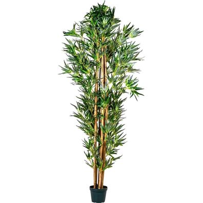 Plantasia® Künstlicher Bambus-Strauch, Größenwahl, 220 cm, 2116 Blätter