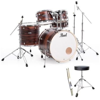 Pearl Schlagzeug Decade Maple 22 Zoll Matte Dark Walnut mit Zubehör