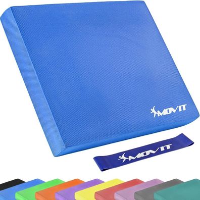 Movit® Balance Pad Sitzkissen blau mit Gymnastikband