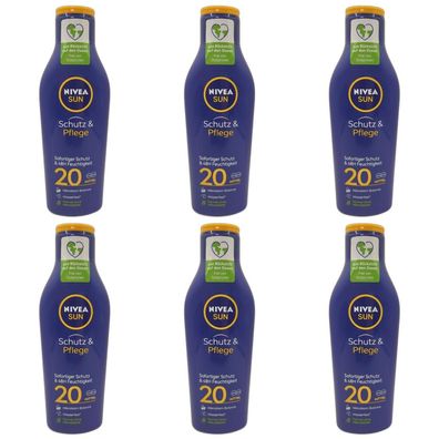 50,39EUR/1l 6 x Nivea Sonnenmilch LSF20 Flasche Schutz und Pflege 250ml