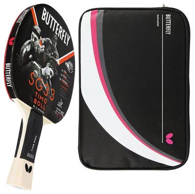 Butterfly 1x Timo Boll SG33 Tischtennisschläger + Tischtennishülle Drive Case II