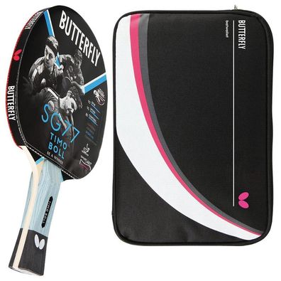 Butterfly 1x Timo Boll SG77 Tischtennisschläger + Tischtennishülle Drive Case II