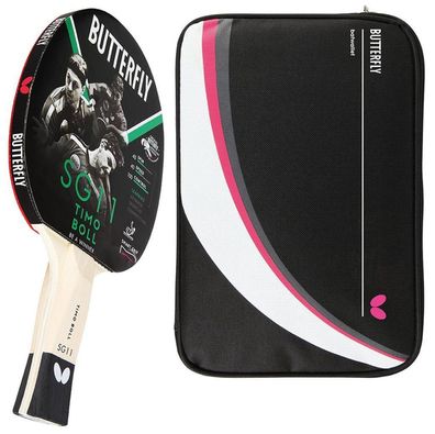 Butterfly 1x Timo Boll SG11 Tischtennisschläger + Tischtennishülle Drive Case II