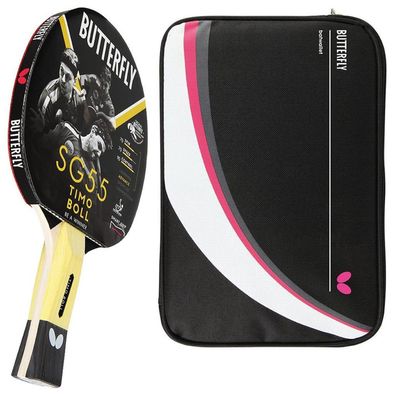 Butterfly 1x Timo Boll SG55 Tischtennisschläger + Tischtennishülle Drive Case II