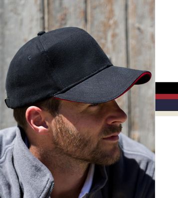 Result Caps Sandwich Brushed Cotton Cap RC025P