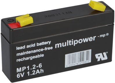 Multipower Blei-Akku MP1,2-6 Pb 6V / 1,2Ah Faston 4,8