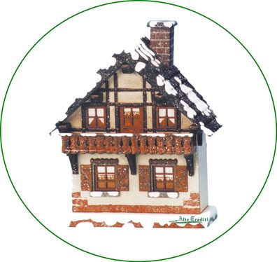 Hubrig Winterkinder Haus Balkon elektrisch beleuchtbar 15 cm