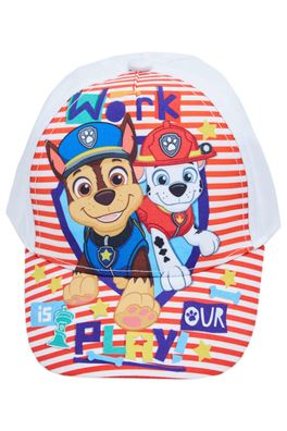 Paw Patrol Kinder Kappe Sonnenschutz Kappy Baseballcap Chase Marshall Weiß 54