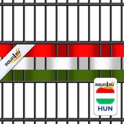 zaun|zu Sichtschutzstreifen Ungarn Farben EM 2024 für Doppelstabmattenzaun