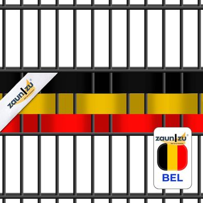 zaun|zu Sichtschutzstreifen Belgien Farben EM 2024 für Doppelstabmattenzaun