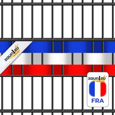 zaun|zu Sichtschutzstreifen Frankreich Farben EM 2024 für Doppelstabmattenzaun