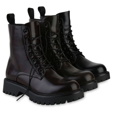 VAN HILL Damen Leicht Gefütterte Schnürstiefeletten Stiefeletten Schuhe 841325