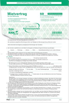 RNK Verlag 524/10 Universal-Mietverträge für Wohnungen - SD, Übergabeprotokoll,