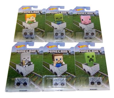 Hot Wheels Minecart 6er Set Minecraft Kollektion 2016