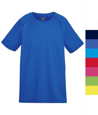 Fruit of the Loom Kinder dünnes T-Shirt 104-164 Performance T 61-013-0 NEU