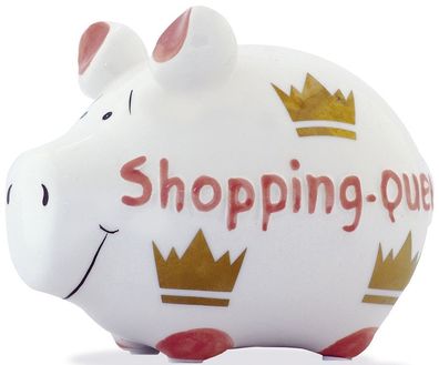 KCG 100855 Spardose Schwein "Shopping Queen" - Keramik, klein