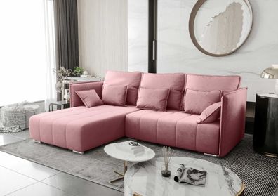 FURNIX Sofa YAHO Couch ausziehbar mit Bettkasten und Kissen Schlafsofa MH 63