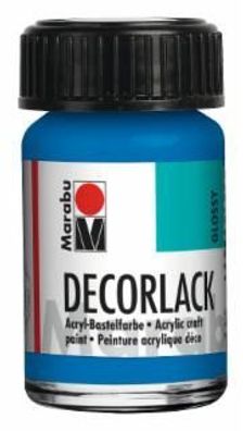 Marabu 1130 39 095 Decorlack Acryl, Azurblau 095, 15 ml