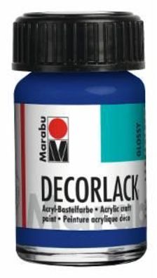 Marabu 1130 39 052 Decorlack Acryl, Mittelblau 052, 15 ml